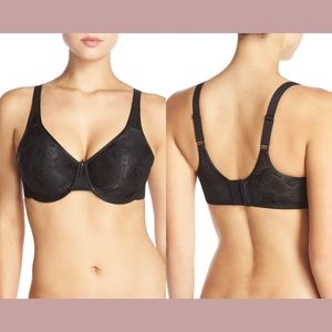 NWT‎ Wacoal Clear & Classic Underwire Plunge Bra in Black [SZ 34DD US/UK ]
